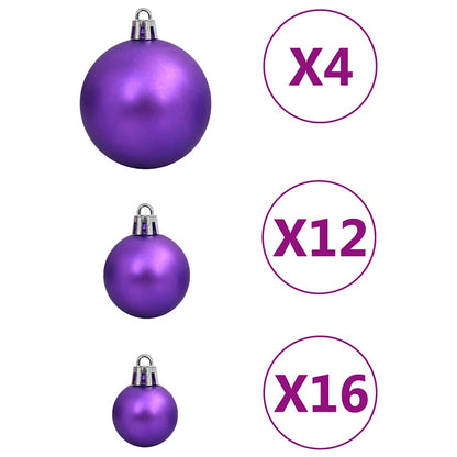 Set Palline di Natale 111 pz Viola in Polistirene | homemem39
