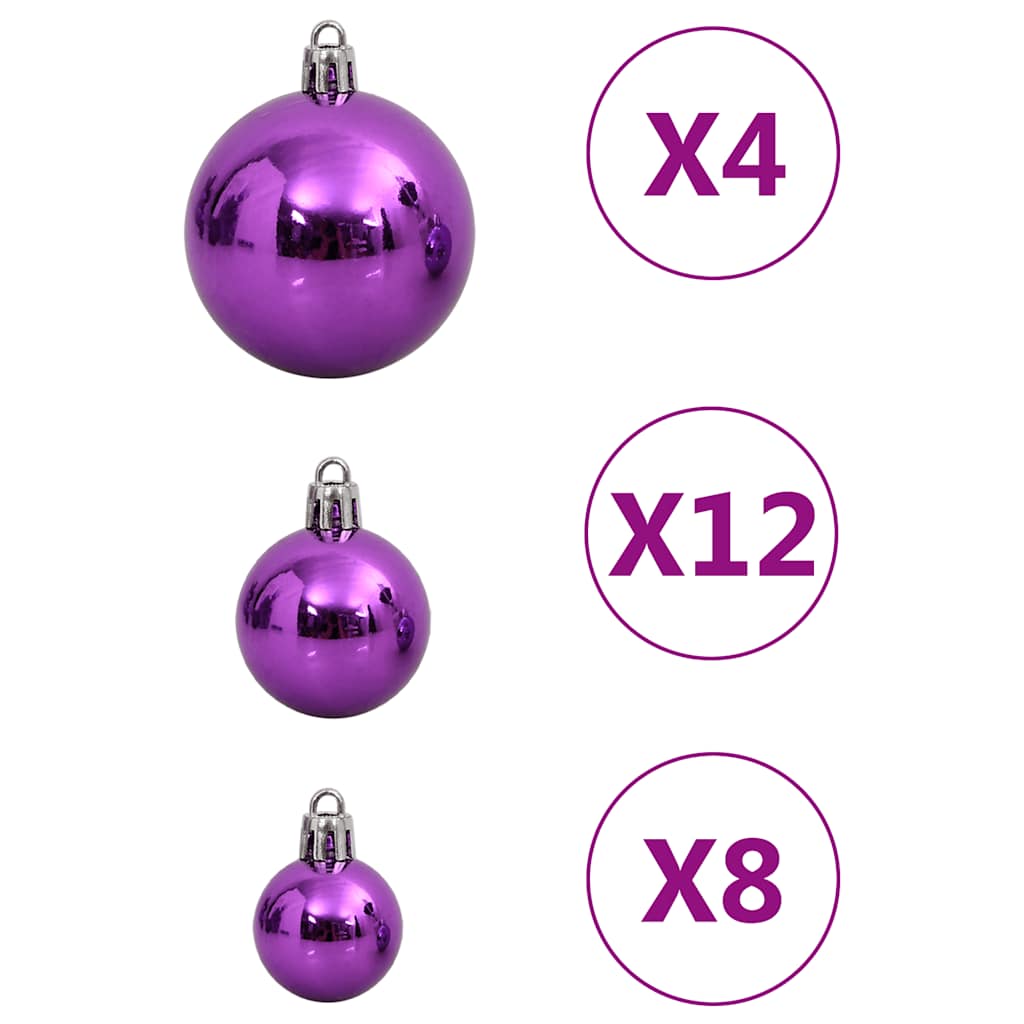Set Palline di Natale 111 pz Viola in Polistirene | homemem39