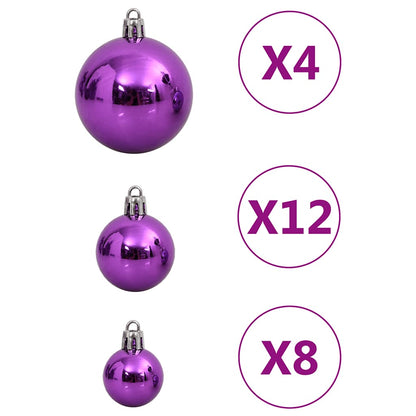 Set Palline di Natale 111 pz Viola in Polistirene | homemem39
