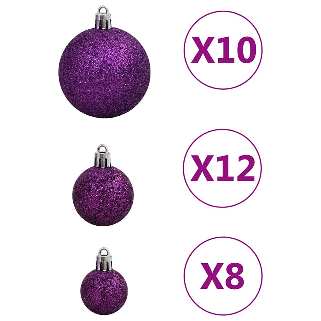 Set Palline di Natale 111 pz Viola in Polistirene | homemem39
