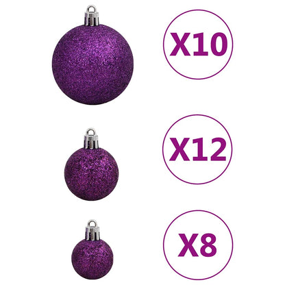 Set Palline di Natale 111 pz Viola in Polistirene | homemem39