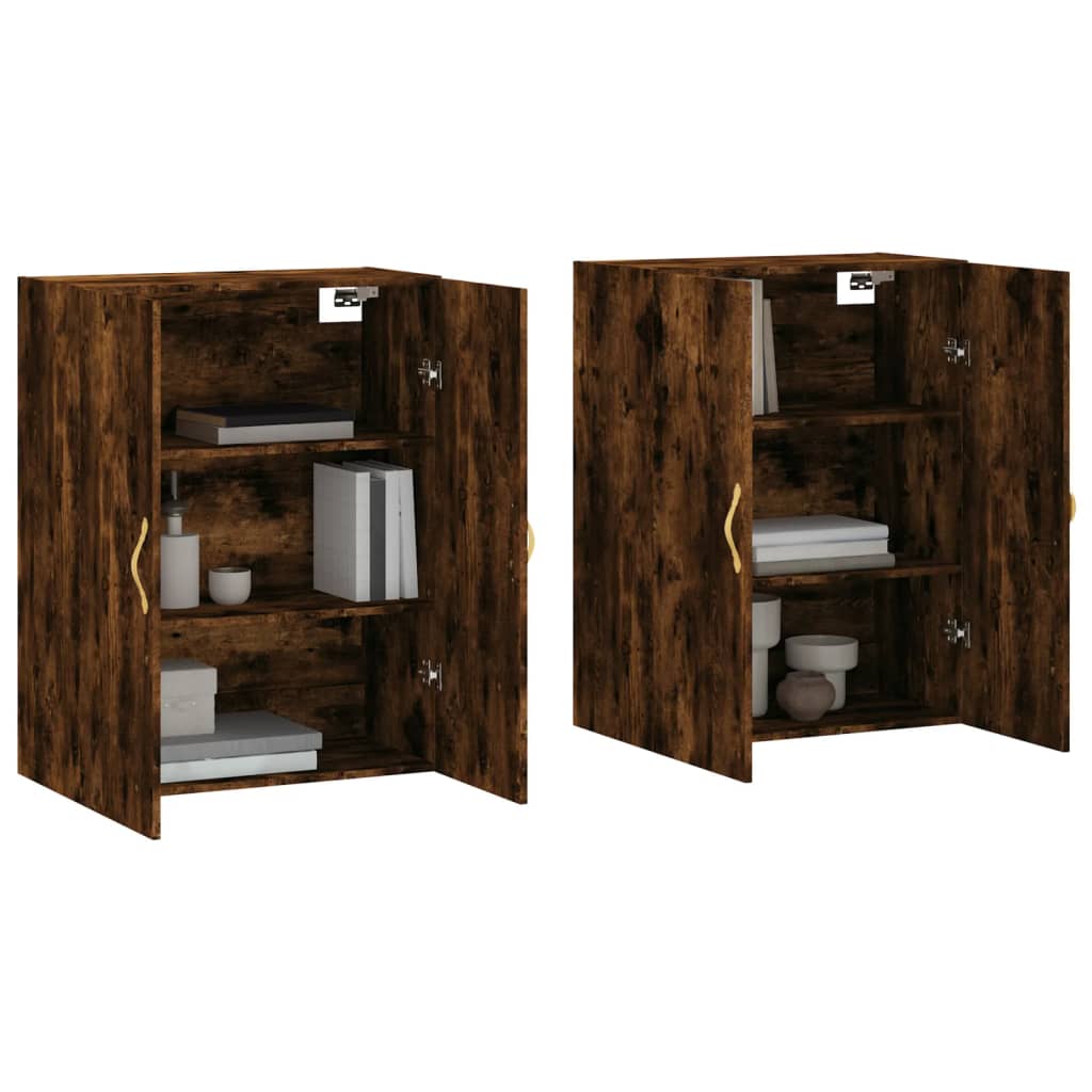 Mobili a Parete 2 pz Rovere Fumo 69,5x34x90 cm