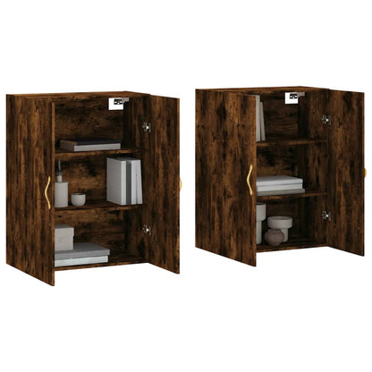 Mobili a Parete 2 pz Rovere Fumo 69,5x34x90 cm