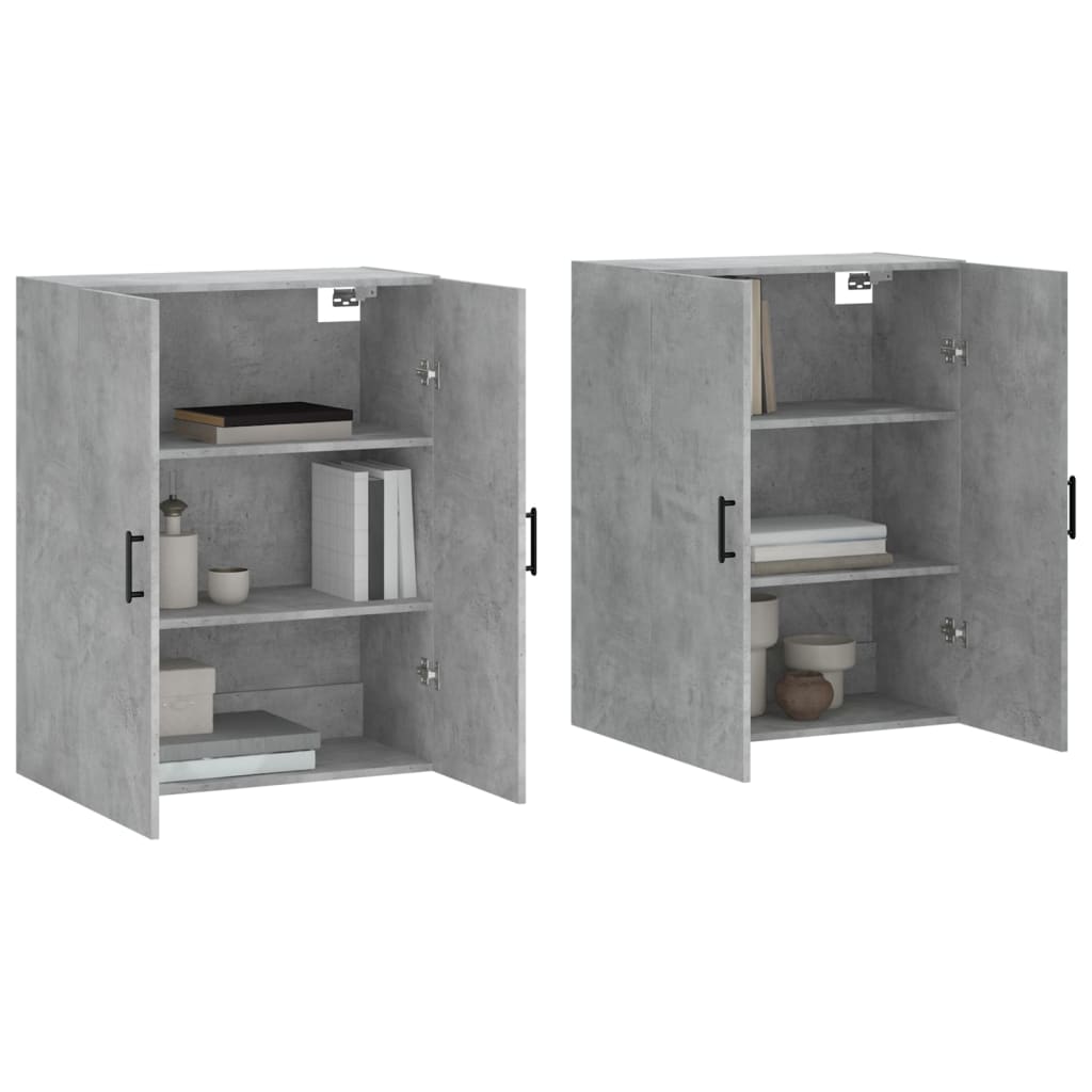 Mobili a Parete 2 pz Grigio Cemento 69,5x34x90 cm - homemem39