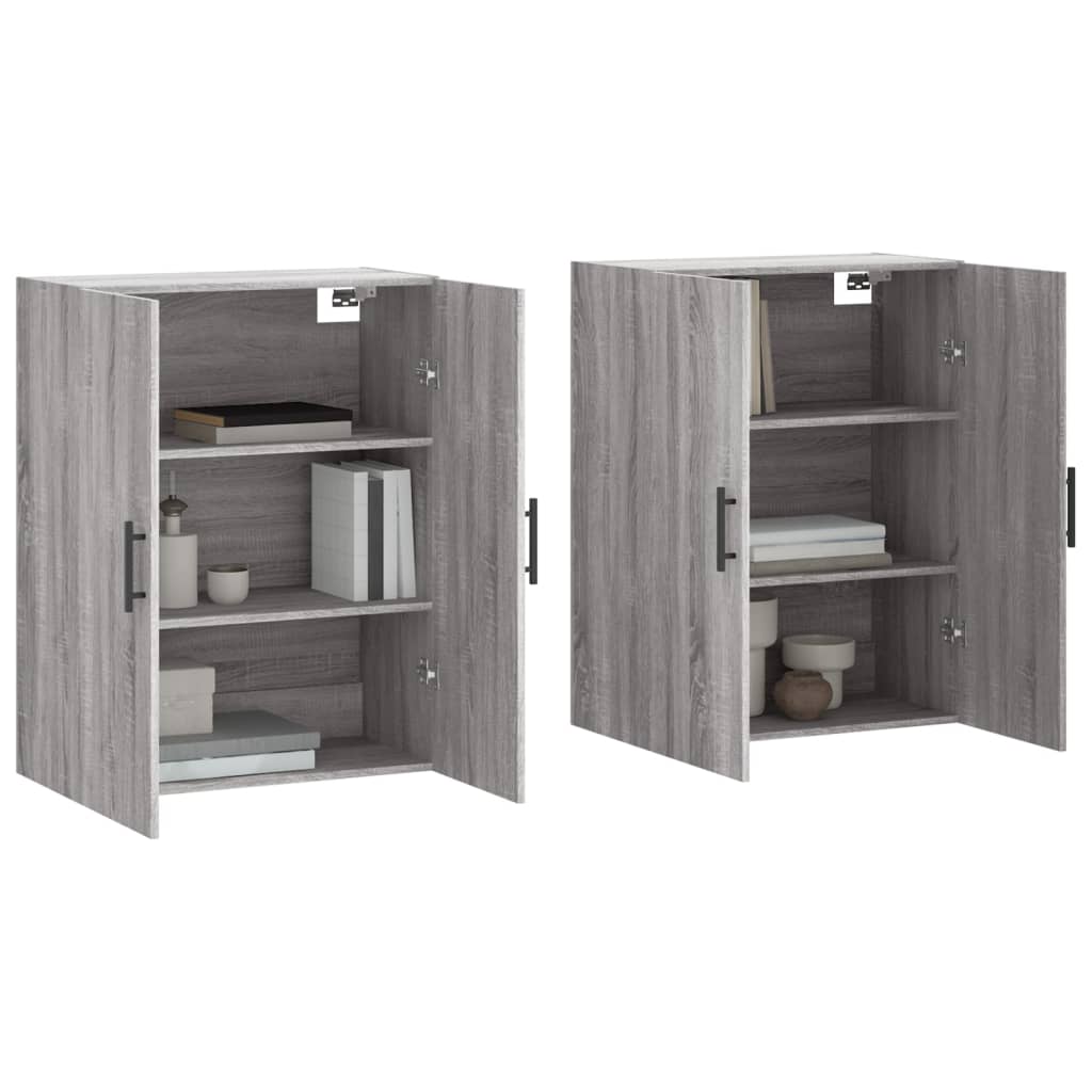 Mobili a Parete 2 pz Grigio Sonoma 69,5x34x90 cm - homemem39