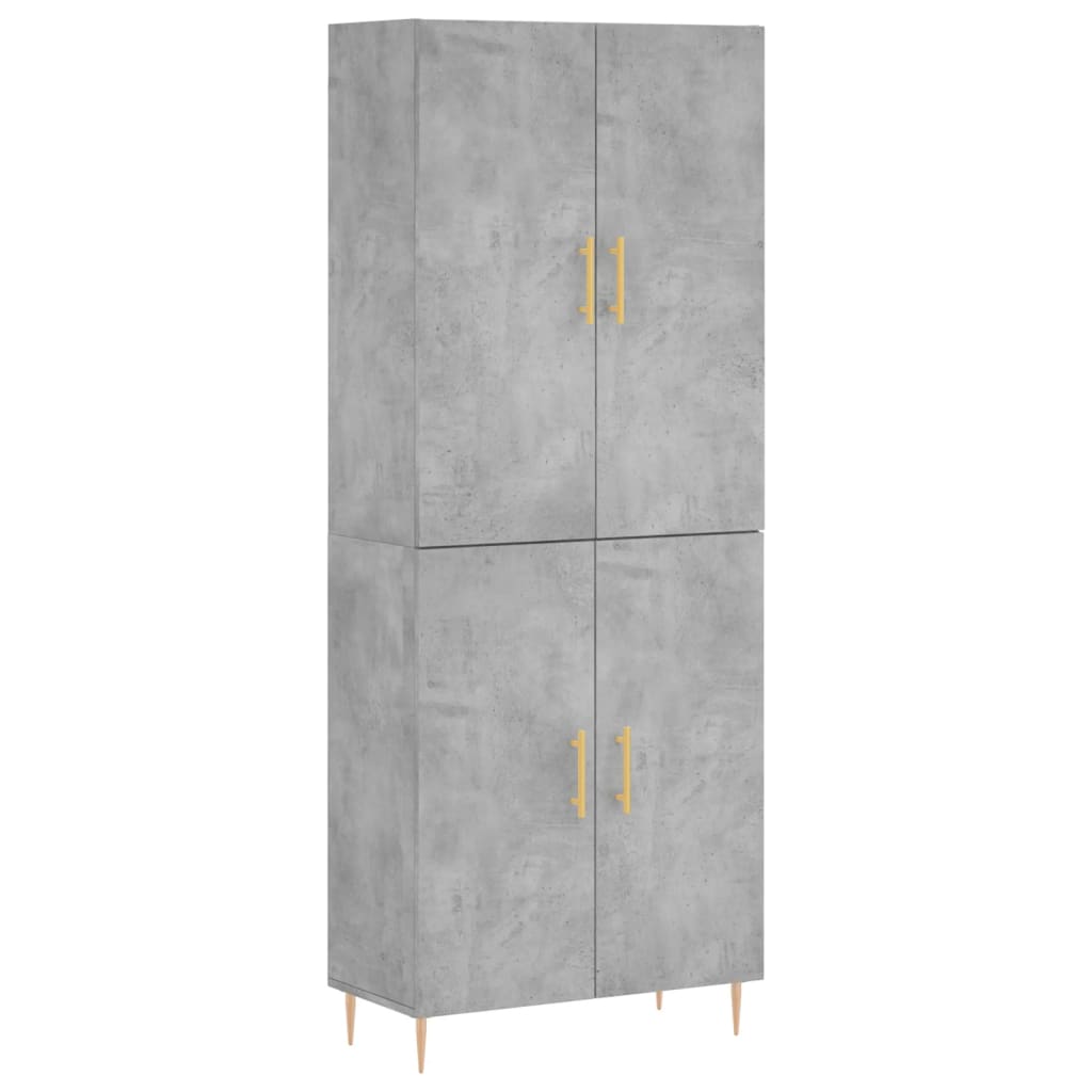 Credenza Grigio Cemento 69,5x34x180 cm in Legno Multistrato
