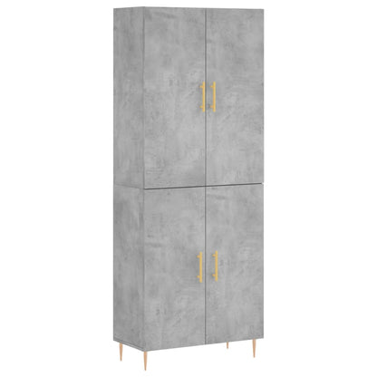 Credenza Grigio Cemento 69,5x34x180 cm in Legno Multistrato