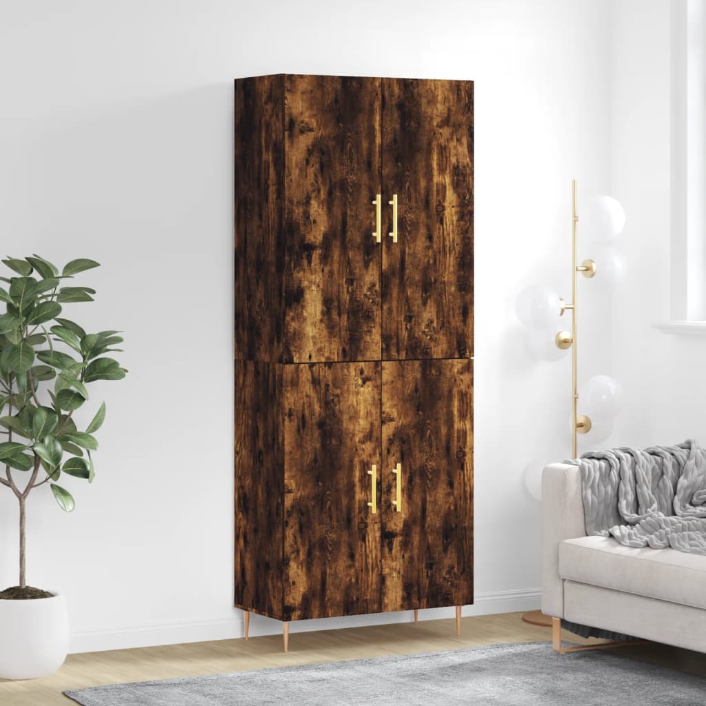 Credenza Rovere Fumo  69,5x34x180 cm in Legno Multistrato