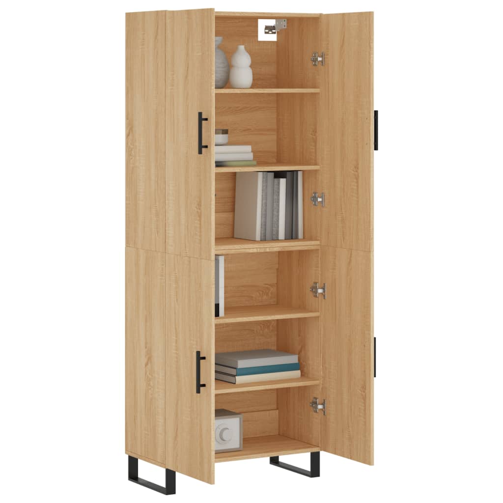 Credenza Rovere Sonoma 69,5x34x180 cm in Legno Multistrato