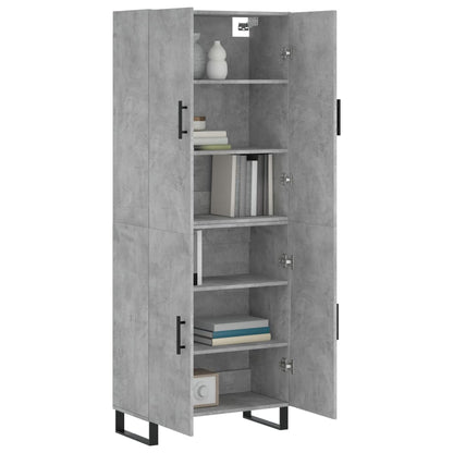 Credenza Grigio Cemento 69,5x34x180 cm in Legno Multistrato