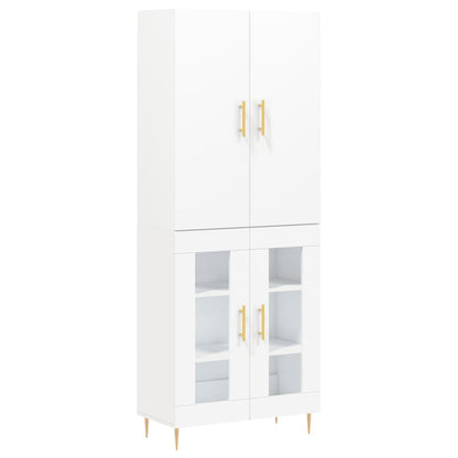 Credenza Bianca 69,5x34x180 cm in Legno Multistrato