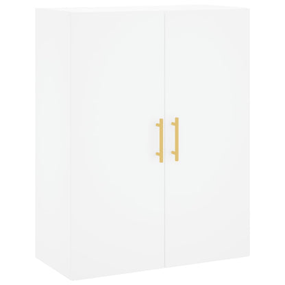 Credenza Bianca 69,5x34x180 cm in Legno Multistrato
