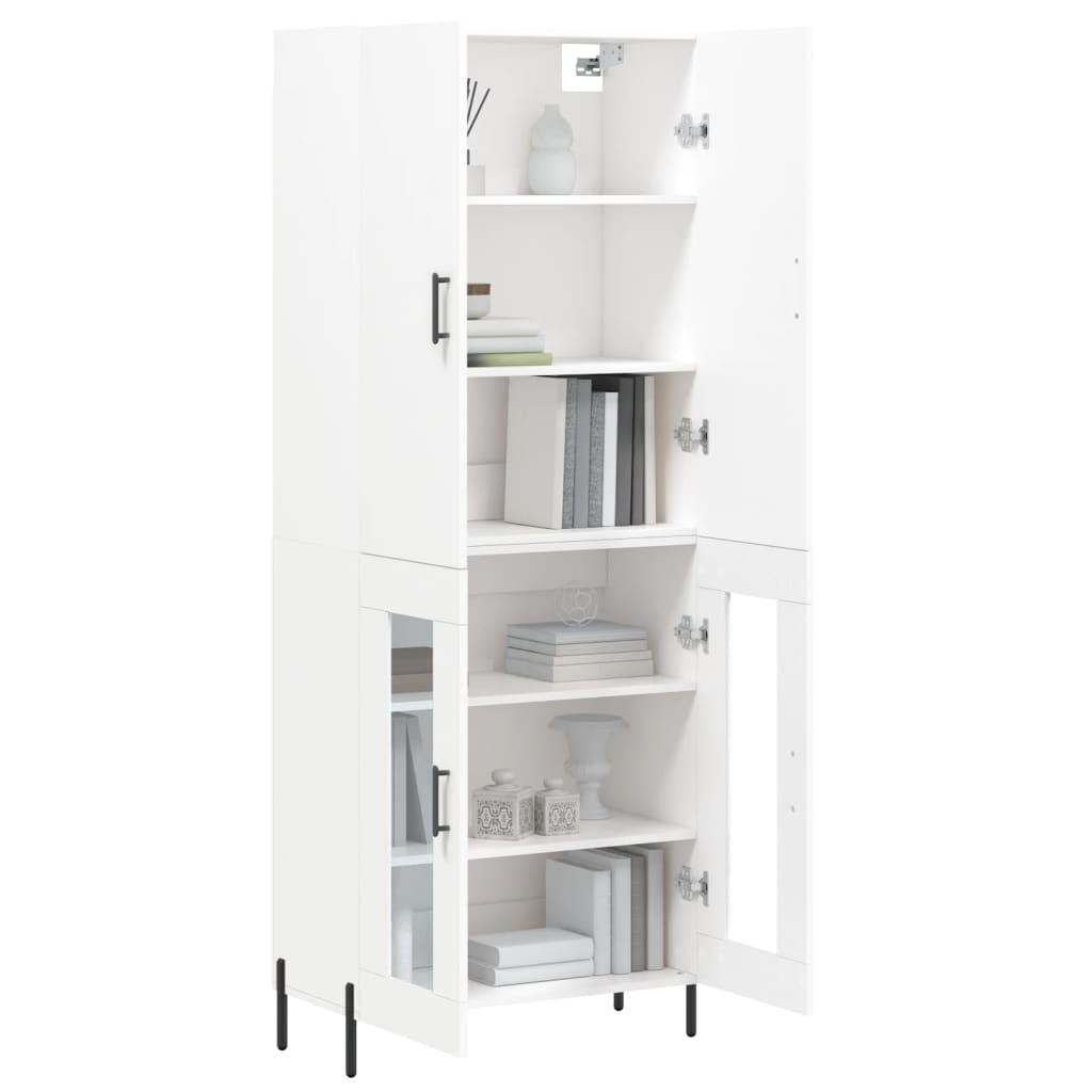 Credenza Bianca 69,5x34x180 cm in Legno Multistrato