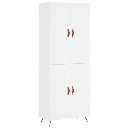 Credenza Bianca 69,5x34x180 cm in Legno Multistrato