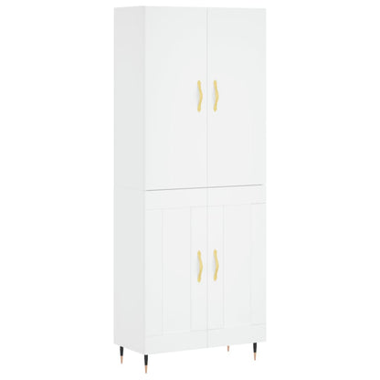Credenza Bianca 69,5x34x180 cm in Legno Multistrato