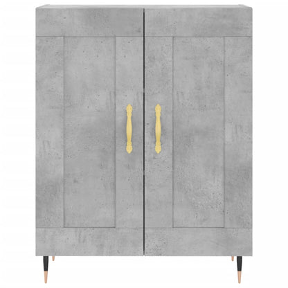 Credenza Grigio Cemento 69,5x34x180 cm in Legno Multistrato