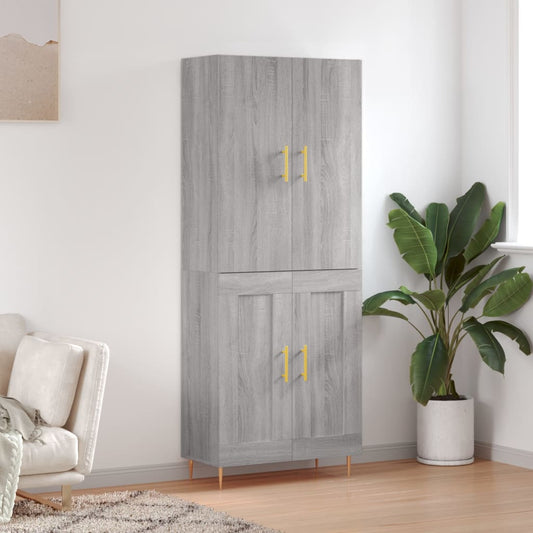 Credenza Grigio Sonoma 69,5x34x180 cm in Legno Multistrato - homemem39