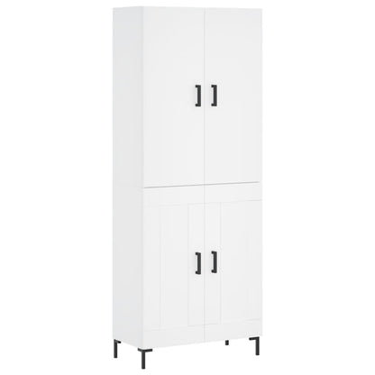 Credenza Bianca 69,5x34x180 cm in Legno Multistrato