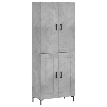 Credenza Grigio Cemento 69,5x34x180 cm in Legno Multistrato