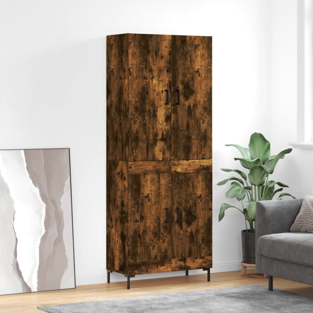 Credenza Rovere Fumo  69,5x34x180 cm in Legno Multistrato