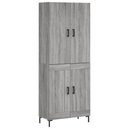 Credenza Grigio Sonoma 69,5x34x180 cm in Legno Multistrato