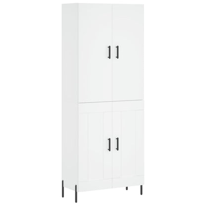 Credenza Bianca 69,5x34x180 cm in Legno Multistrato