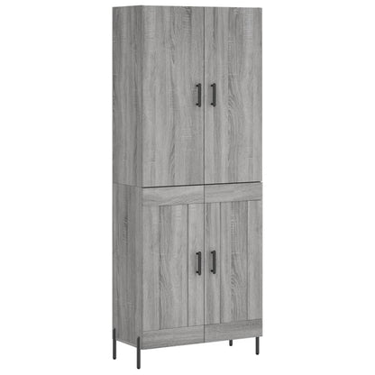 Credenza Grigio Sonoma 69,5x34x180 cm in Legno Multistrato