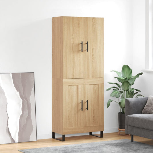 Credenza Rovere Sonoma 69,5x34x180 cm in Legno Multistrato