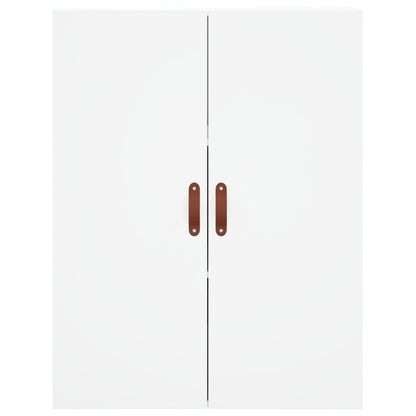 Credenza Bianca 69,5x34x180 cm in Legno Multistrato