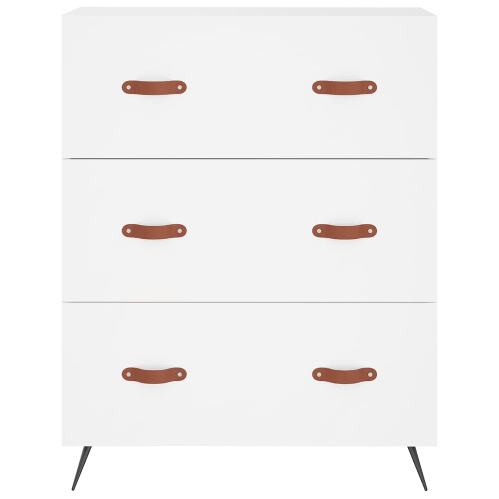 Credenza Bianca 69,5x34x180 cm in Legno Multistrato