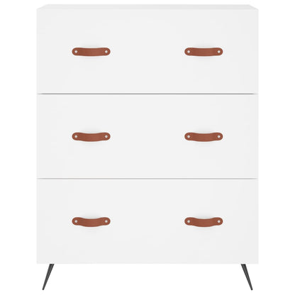 Credenza Bianca 69,5x34x180 cm in Legno Multistrato