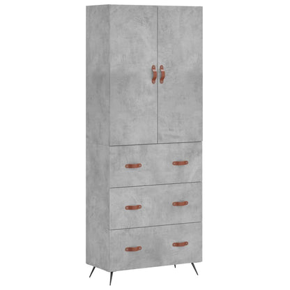 Credenza Grigio Cemento 69,5x34x180 cm in Legno Multistrato