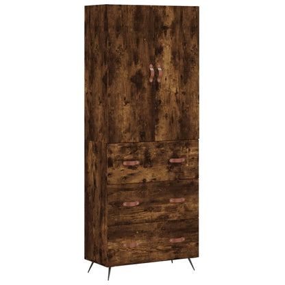 Credenza Rovere Fumo  69,5x34x180 cm in Legno Multistrato