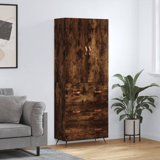 Credenza Rovere Fumo  69,5x34x180 cm in Legno Multistrato