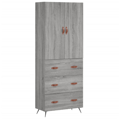 Credenza Grigio Sonoma 69,5x34x180 cm in Legno Multistrato
