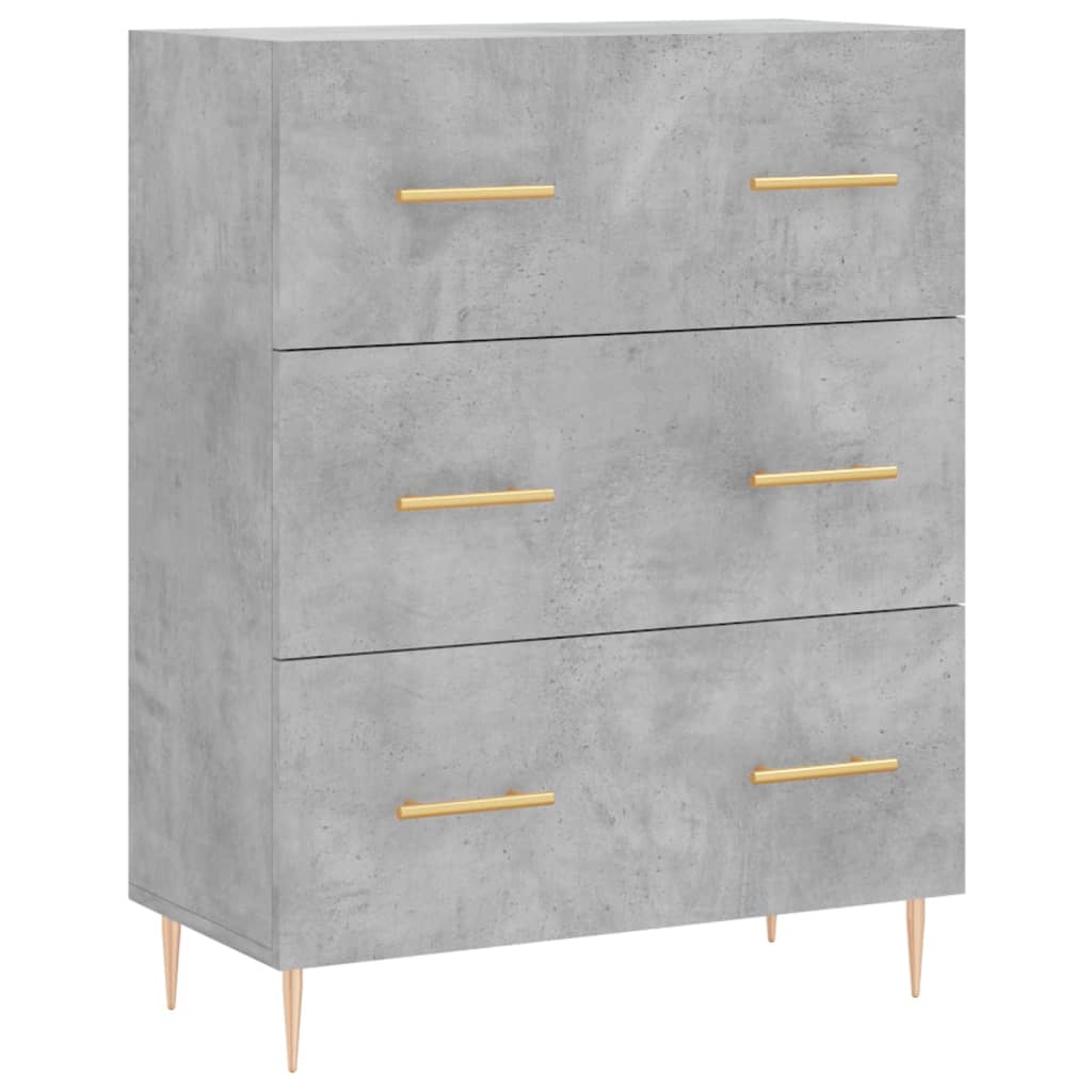 Credenza Grigio Cemento 69,5x34x180 cm in Legno Multistrato