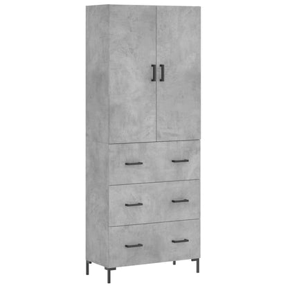 Credenza Grigio Cemento 69,5x34x180 cm in Legno Multistrato