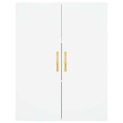 Credenza Bianca 69,5x34x180 cm in Legno Multistrato