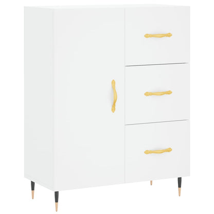 Credenza Bianca 69,5x34x180 cm in Legno Multistrato