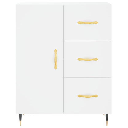Credenza Bianca 69,5x34x180 cm in Legno Multistrato