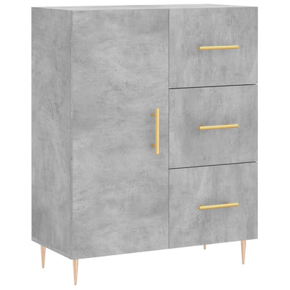 Credenza Grigio Cemento 69,5x34x180 cm in Legno Multistrato