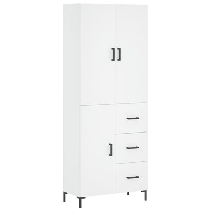Credenza Bianca 69,5x34x180 cm in Legno Multistrato