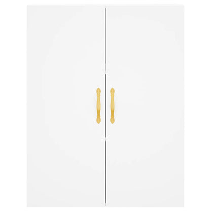 Credenza Bianca 69,5x34x180 cm in Legno Multistrato