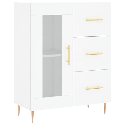 Credenza Bianca 69,5x34x180 cm in Legno Multistrato
