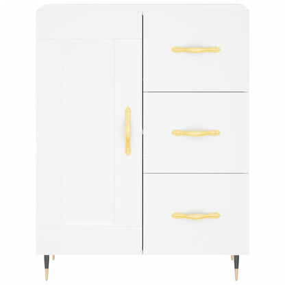 Credenza Bianca 69,5x34x180 cm in Legno Multistrato