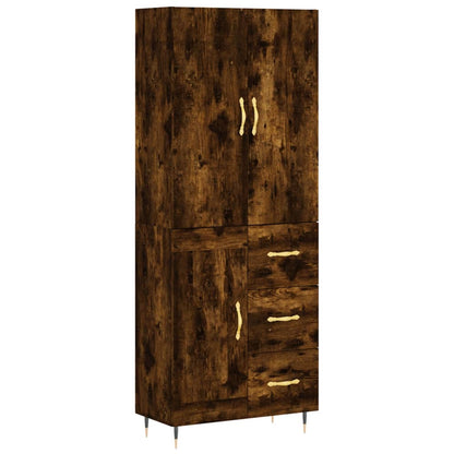 Credenza Rovere Fumo  69,5x34x180 cm in Legno Multistrato