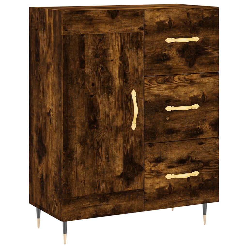 Credenza Rovere Fumo  69,5x34x180 cm in Legno Multistrato