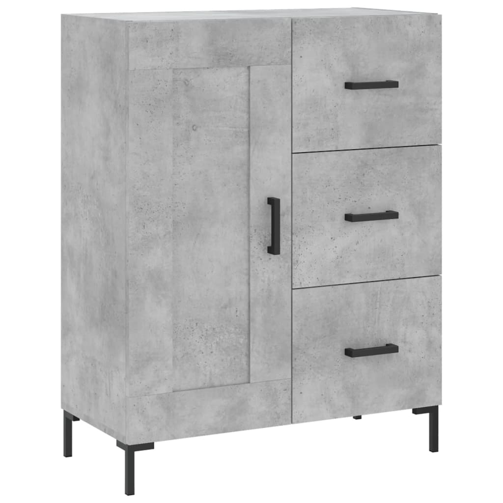 Credenza Grigio Cemento 69,5x34x180 cm in Legno Multistrato