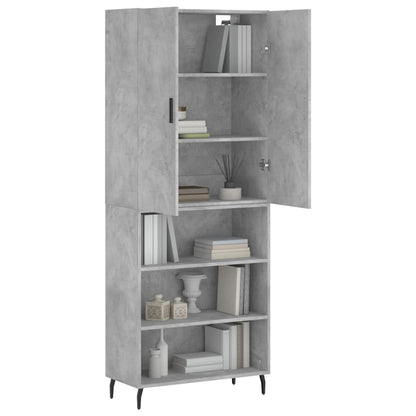 Credenza Grigio Cemento 69,5x34x180 cm in Legno Multistrato - homemem39