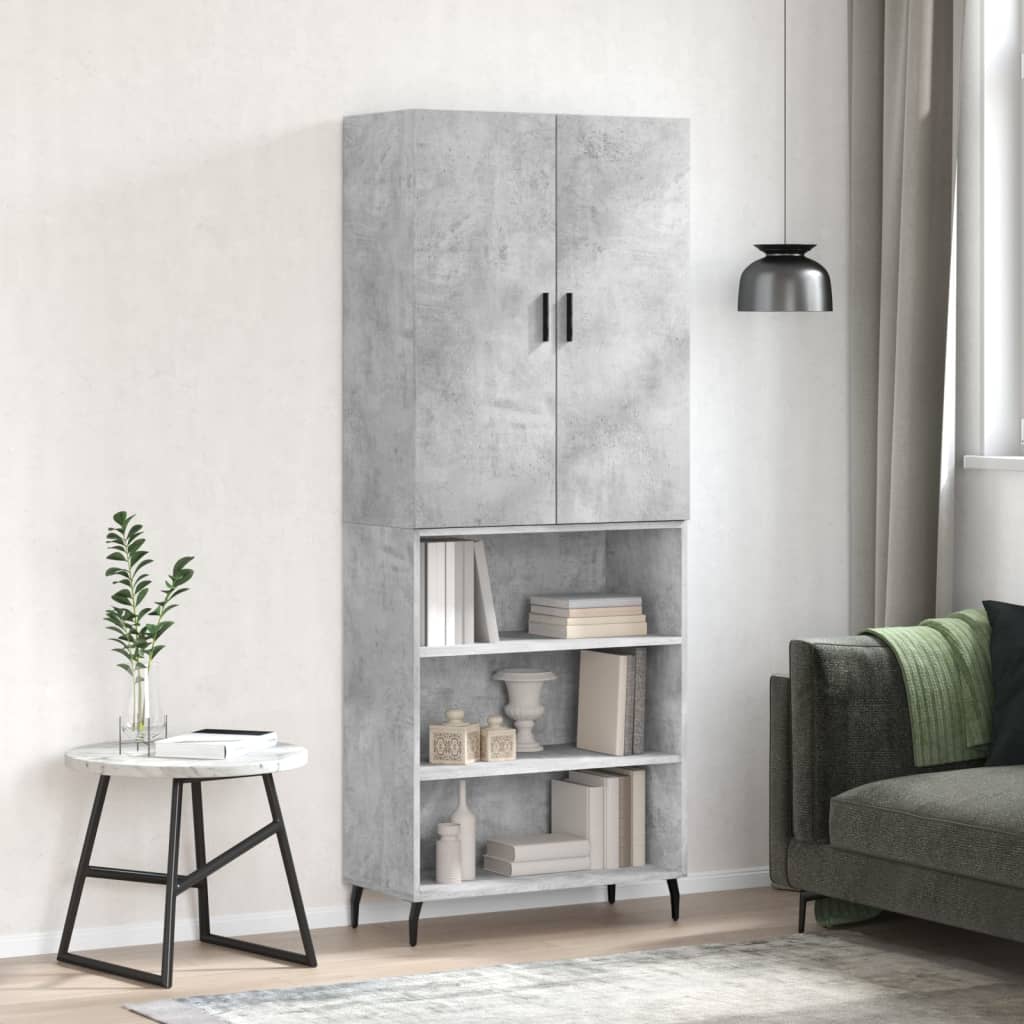 Credenza Grigio Cemento 69,5x34x180 cm in Legno Multistrato - homemem39